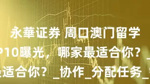 永華证券 周口澳门留学中介TOP10曝光，哪家最适合你？_协作_分配任务_需求